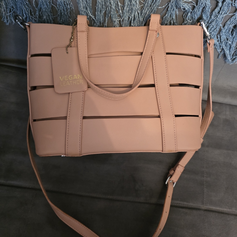 Madison West Tan Tote Bag Structured Design